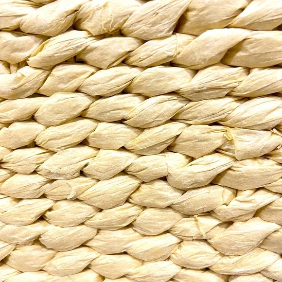 Summer casual basket handbag navy straps lined blue stripe internal pockets - Picture 5 of 10